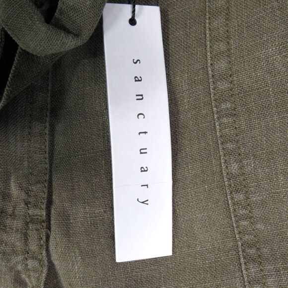 Sanctuary Linen Green Squad Women's Shorts Military Green - Picture 2 of 5